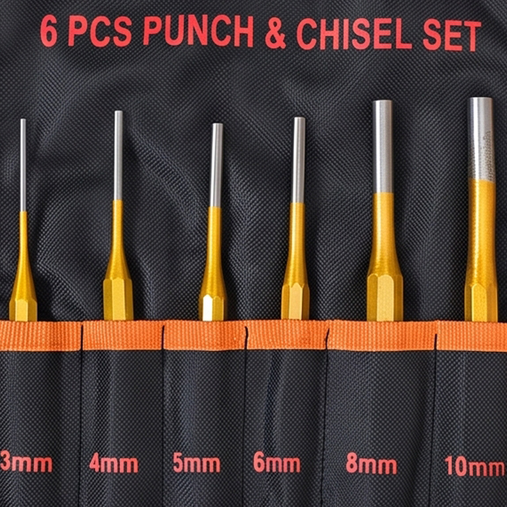 Pin Punch and Chisel Set 6 Pcs