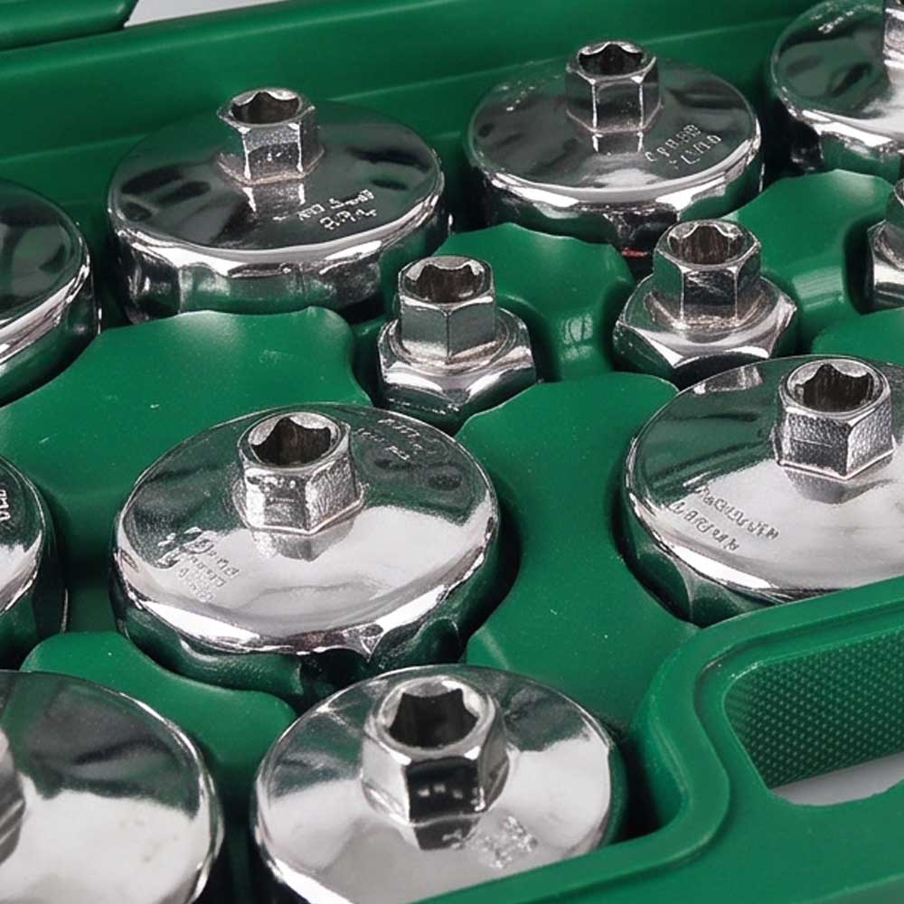 17 Pcs Steel Oil Filter Cup Set