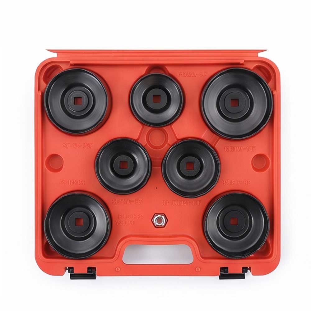 15 Pcs Black Steel Cup Oil Filter Wrench Set