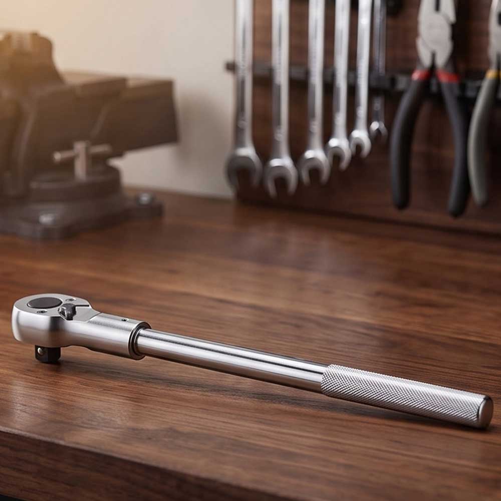 Steel Handle Ratchet Handle Knurled Grip