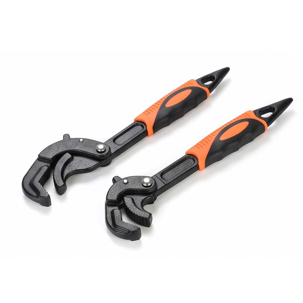 2 Pcs Universal Self Adjusting Pipe Wrench Set