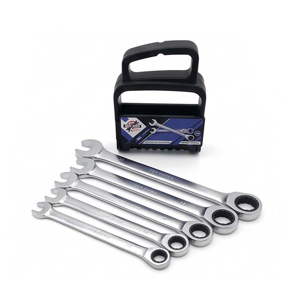 7 Pcs Fixed Head Ratchet Spanner Set