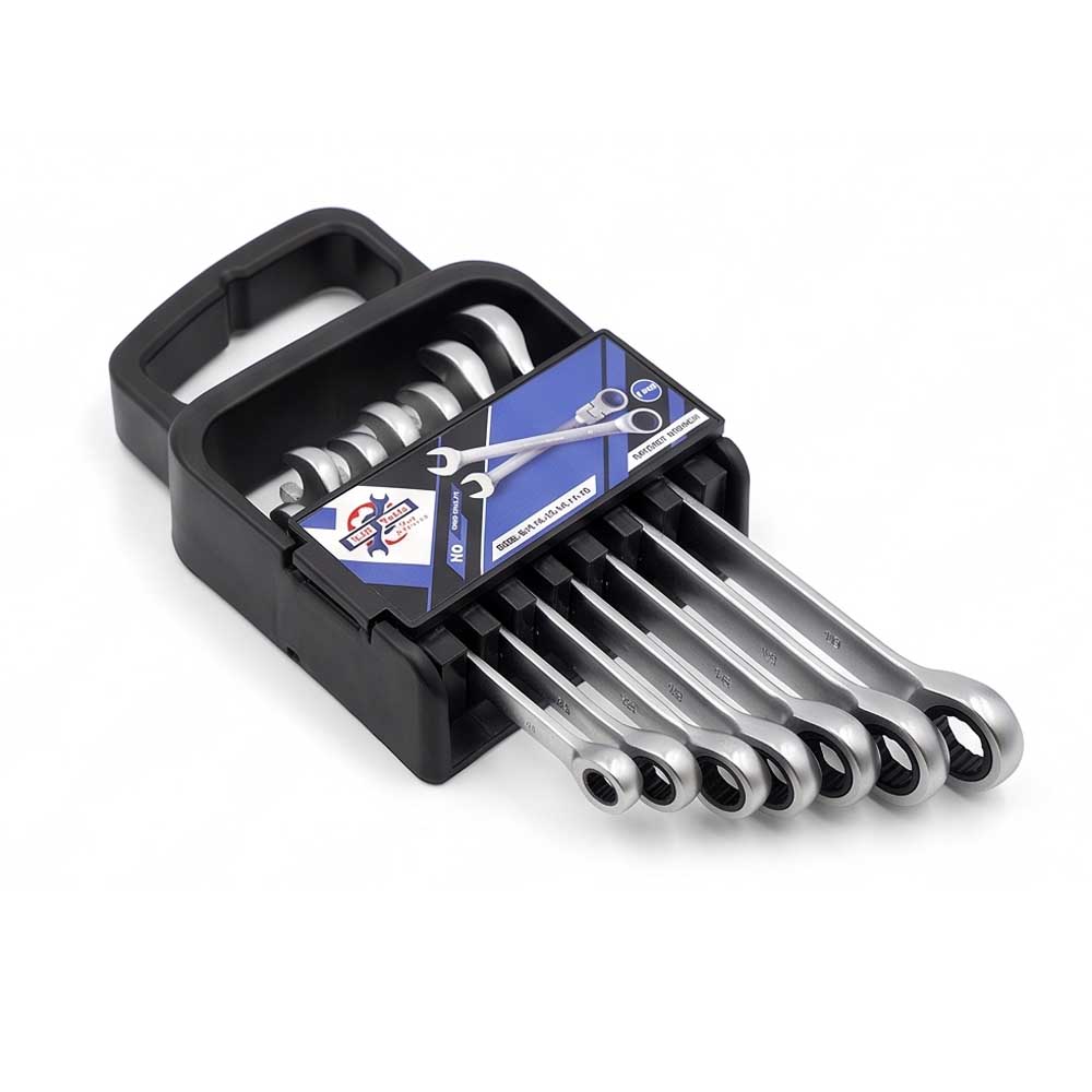 7 Pcs Fixed Head Ratchet Spanner Set