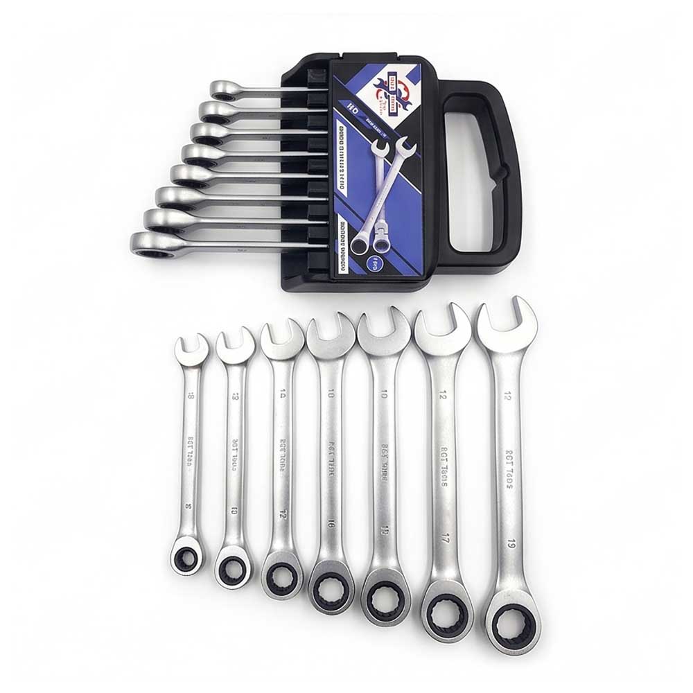 7 Pcs Fixed Head Ratchet Spanner Set