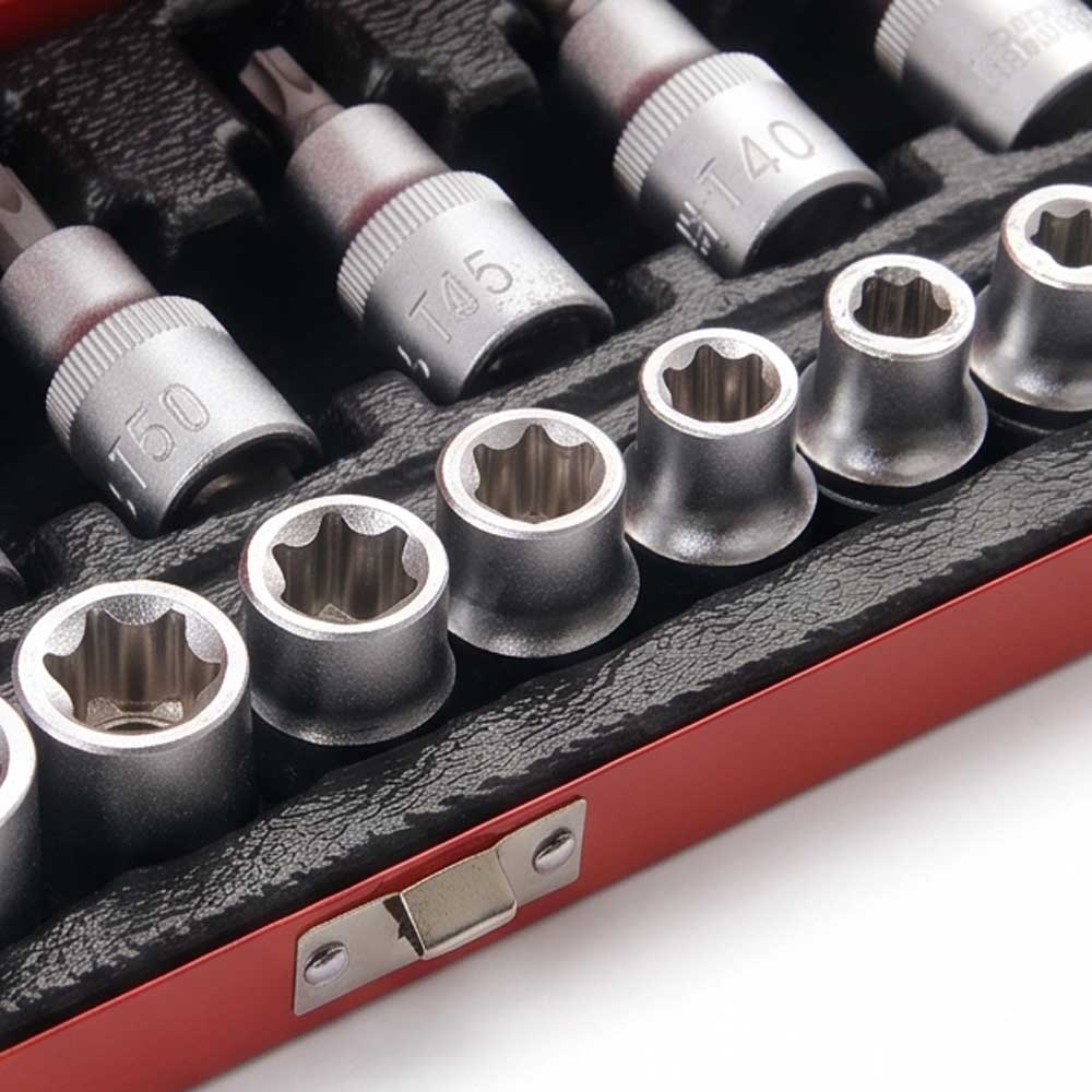 16 PCS TORX BIT AND E SOCKET SET