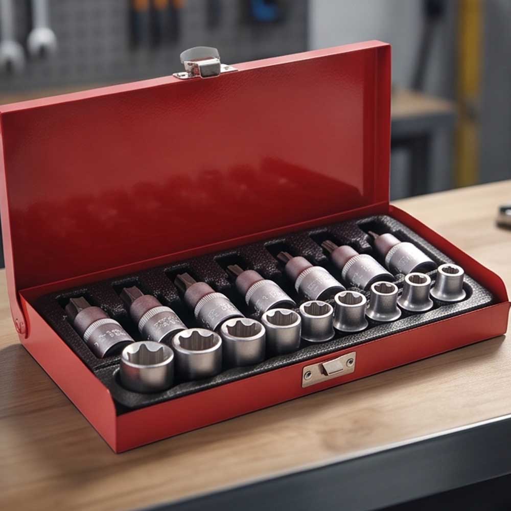 16 PCS TORX BIT AND E SOCKET SET