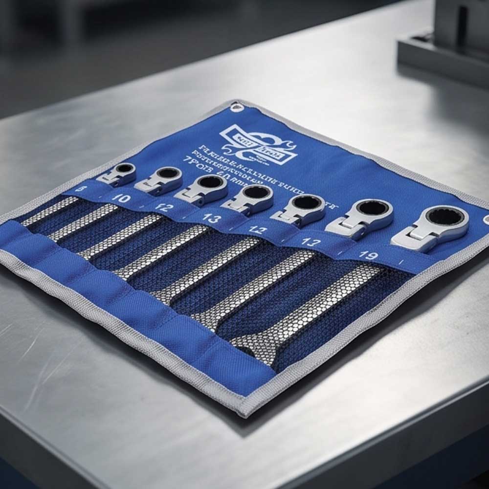 7 Pcs Flexible Combination Ratchet Spanner Set