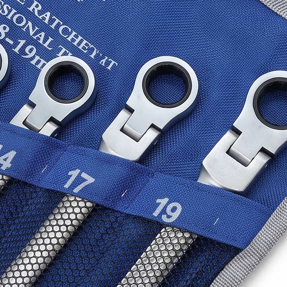 7 Pcs Flexible Combination Ratchet Spanner Set