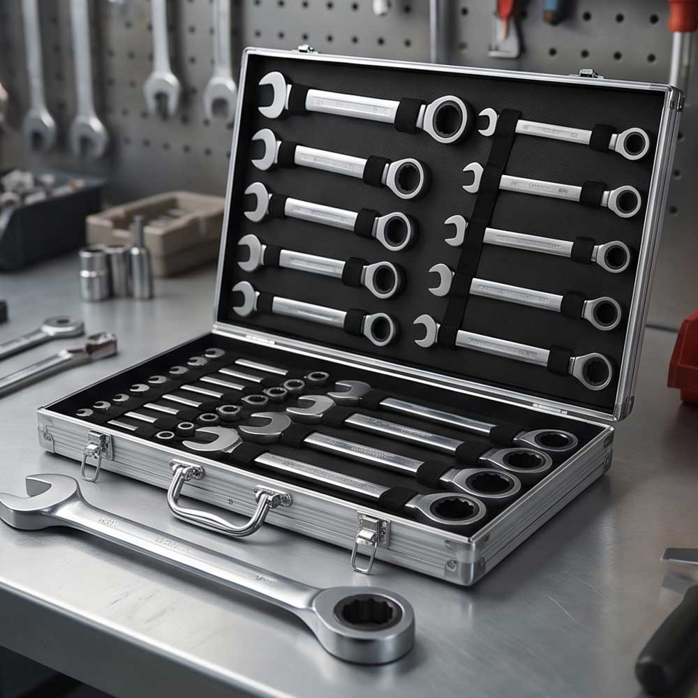 22 Pcs Combination Ratchet Spanner Set