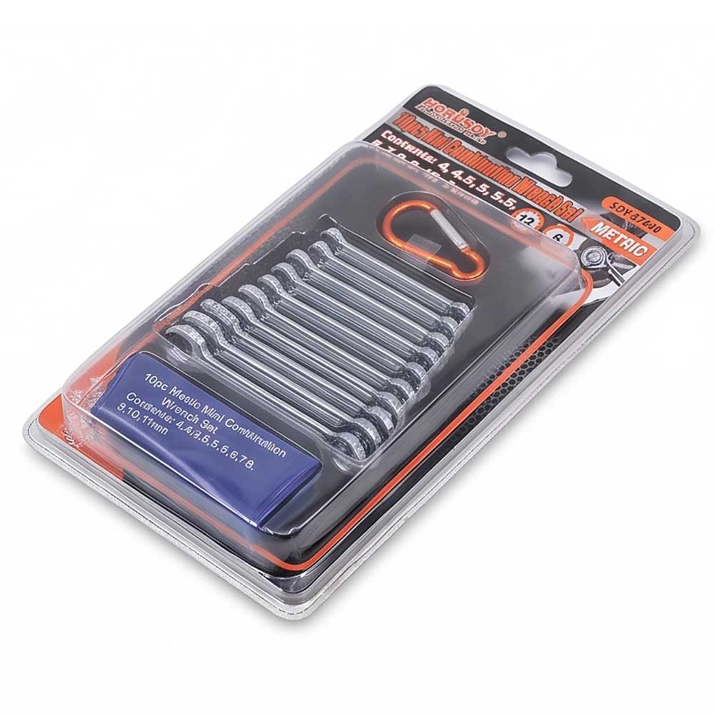 10 Pcs Mini Combination Ratchet Spanner Set