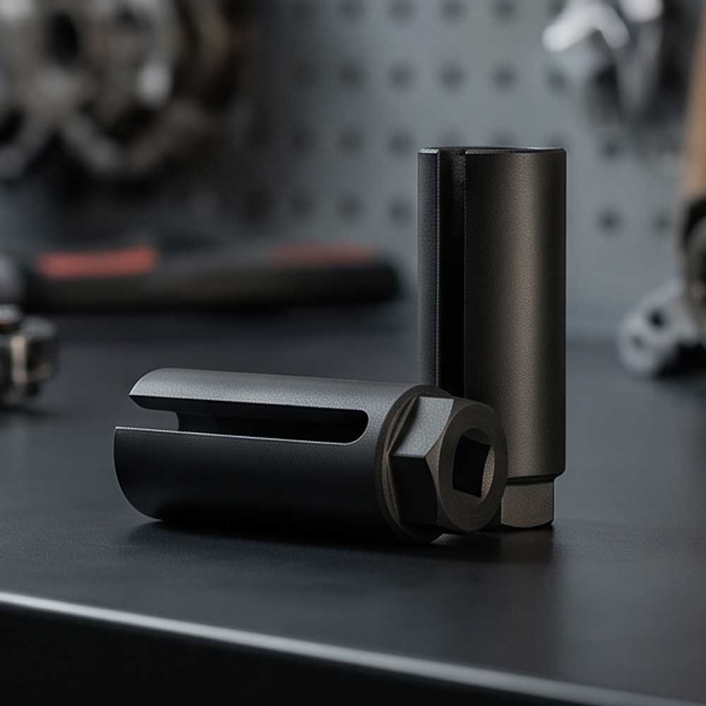 Universal Oxyen SensorSocket Chrome Black