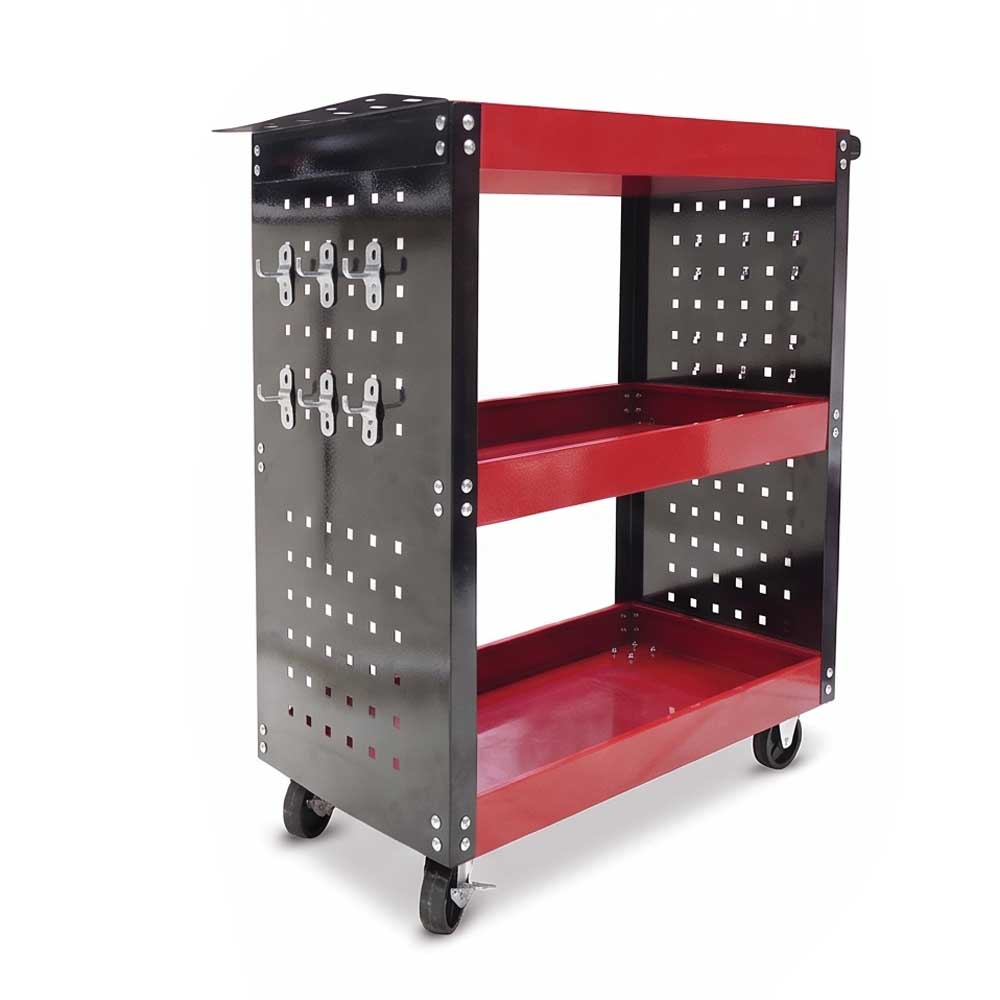 3 SHELF H/D TOOL CART RED COLOR