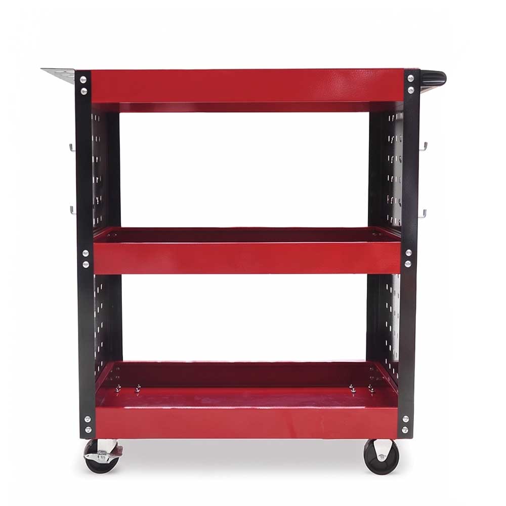 3 SHELF H/D TOOL CART RED COLOR