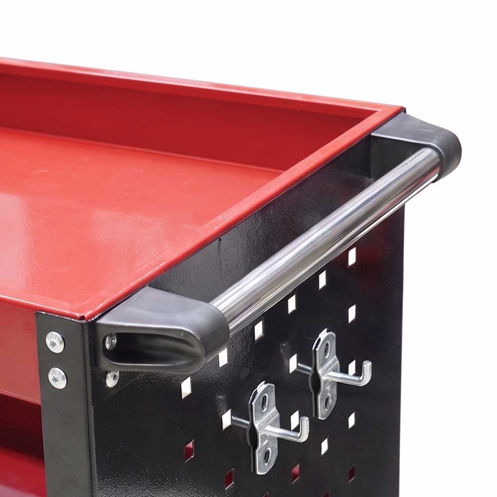 3 SHELF H/D TOOL CART RED COLOR